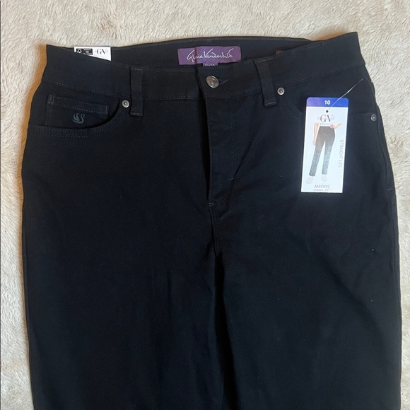 Gloria Vanderbilt Women's Black Straight Leg Jeans sz 10 x 29” - Picture 3 of 12